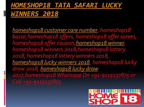 homeshop18 lucky draw|homeshop18 TaTa Safari Lucky Winners .